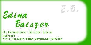 edina baiszer business card